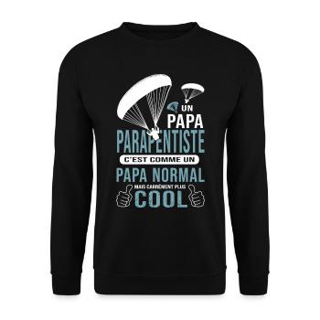 PAPA PARAPENTISTE cadeau parapente papa - Sweat-shirt Unisexe - noir - Devant - Alina (178cm) & Michal (187cm)