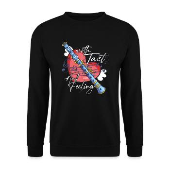 flûte flûte flûte à bec flûte à bec joueur de flûte musique - Sweat-shirt Unisexe - noir - Devant - Alina (178cm) & Michal (187cm)