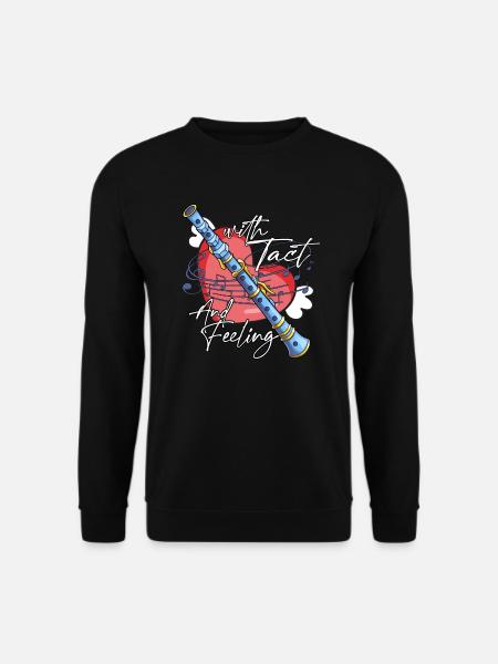 flöte flötist jazz blockflöte flötenspieler musik - Unisex Pullover - Schwarz