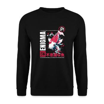 Enigma - The Magic of Koi - Unisex Pullover - Schwarz - Vorne - Alina (178cm) & Michal (187cm)