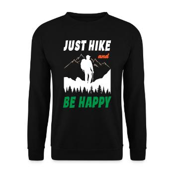 Just Hike And Be Happy - Unisex Pullover - Schwarz - Vorne - Alina (178cm) & Michal (187cm)