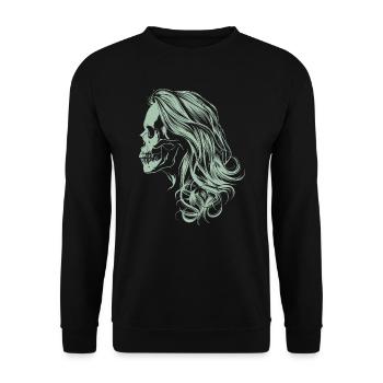 Crâne de fille zombie - Sweat-shirt Unisexe - noir - Devant - Alina (178cm) & Michal (187cm)