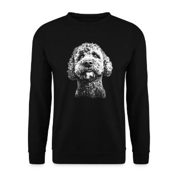 Lagotto Romagnolo Portrait Hunde Hund - Unisex Pullover - Schwarz - Vorne - Alina (178cm) & Michal (187cm)