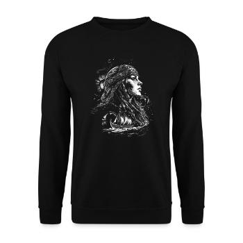 Viking Women Viking Warrior - Unisex Sweatshirt - black - Front - Alina (178cm) & Michal (187cm)