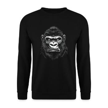 Gorille Portrait Faune Faune Jungle Singe - Sweat-shirt Unisexe - noir - Devant - Alina (178cm) & Michal (187cm)