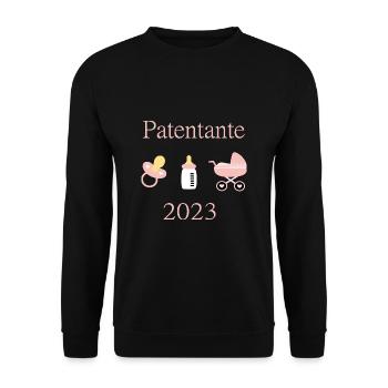Patentante 2023 Geburt Mädchen Taufe - Unisex Pullover - Schwarz - Vorne - Alina (178cm) & Michal (187cm)