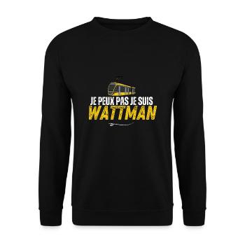 I can't I'm wattman - Unisex Sweatshirt - black - Front - Alina (178cm) & Michal (187cm)