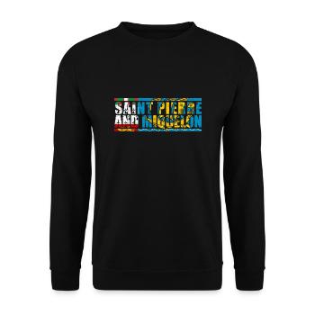 St. Pierre und Miquelon - Unisex Pullover - Schwarz - Vorne - Alina (178cm) & Michal (187cm)