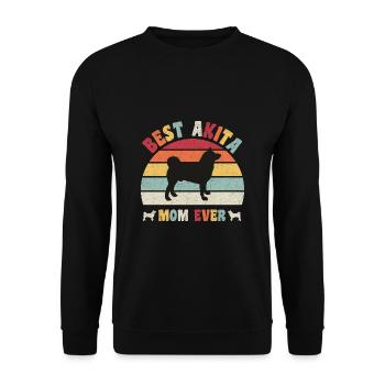 Meilleure maman Akita jamais amateurs de chiens vintage rétro - Sweat-shirt Unisexe - noir - Devant - Alina (178cm) & Michal (187cm)