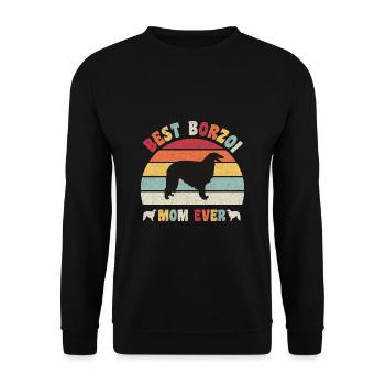 Meilleure maman Barzoi jamais amateurs de chiens vintage rétro - Sweat-shirt Unisexe - noir - Devant - Alina (178cm) & Michal (187cm)