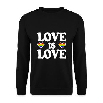 Love is love - Unisex Pullover - Schwarz - Vorne - Alina (178cm) & Michal (187cm)