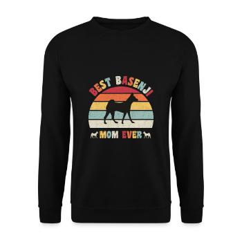 Meilleure maman Basenji jamais amateurs de chiens vintage rétro - Sweat-shirt Unisexe - noir - Devant - Alina (178cm) & Michal (187cm)