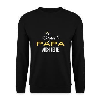 super papa architecte - Sweat-shirt Unisexe - noir - Devant - Alina (178cm) & Michal (187cm)