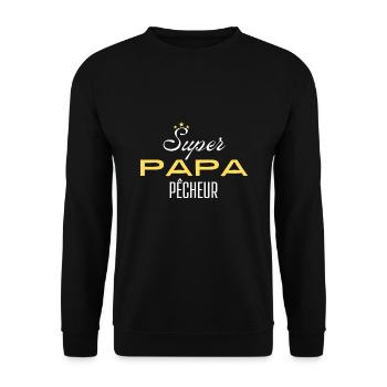 super papa pêcheur - Sweat-shirt Unisexe - noir - Devant - Alina (178cm) & Michal (187cm)
