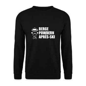 Berge Powdern Après-Ski - Unisex Pullover - Schwarz - Vorne - Alina (178cm) & Michal (187cm)