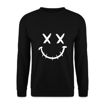 Zipper mouth - Unisex Sweatshirt - black - Front - Alina (178cm) & Michal (187cm)