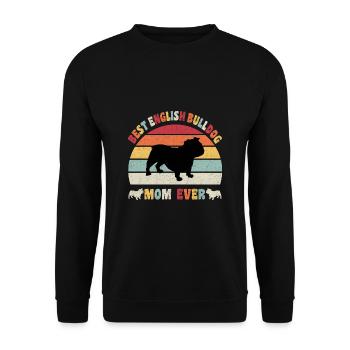 Meilleure maman bulldog anglais jamais amateurs de chiens vintage - Sweat-shirt Unisexe - noir - Devant - Alina (178cm) & Michal (187cm)