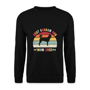 Best Canaan Dog mom ever dog lovers vintage retro - Unisex Pullover - Schwarz - Vorne - Alina (178cm) & Michal (187cm)