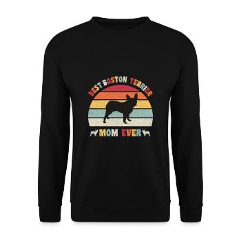 Meilleure maman Boston Terrier jamais amateurs de chiens vintage - Sweat-shirt Unisexe - noir - Devant - Alina (178cm) & Michal (187cm)