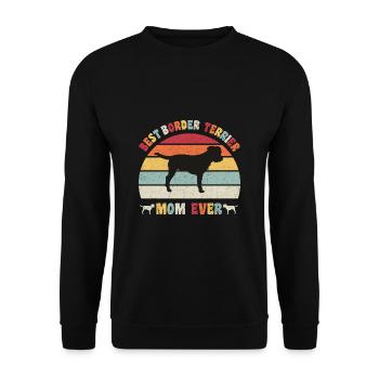Meilleure maman Border Terrier jamais amateurs de chiens vintage - Sweat-shirt Unisexe - noir - Devant - Alina (178cm) & Michal (187cm)