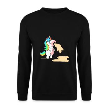 Unicorn spits - Unisex Sweatshirt - black - Front - Alina (178cm) & Michal (187cm)