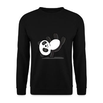 Panda Stand - Sweat-shirt Unisexe - noir - Devant - Alina (178cm) & Michal (187cm)