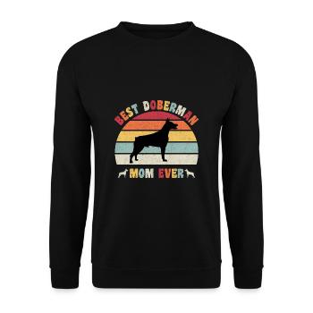 Meilleur Doberman Maman jamais amoureux des chiens vintage rétro - Sweat-shirt Unisexe - noir - Devant - Alina (178cm) & Michal (187cm)
