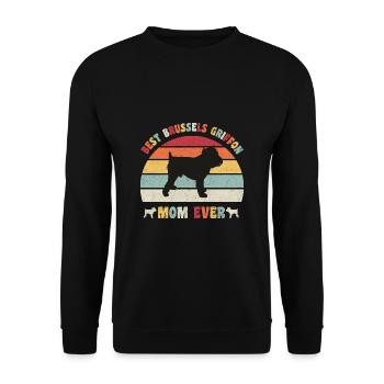 Meilleure maman Griffon de Bruxelles jamais amateurs de chiens vintage - Sweat-shirt Unisexe - noir - Devant - Alina (178cm) & Michal (187cm)