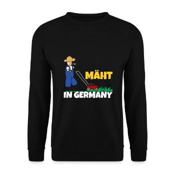 Mäht in germany gärtner - Unisex Pullover - Schwarz - Vorne - Alina (178cm) & Michal (187cm)