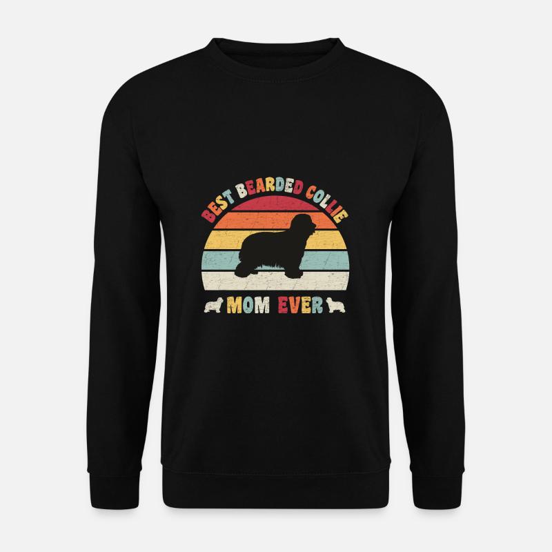Best Bearded Collie mom ever dog lovers vintage - Unisex Pullover - Schwarz