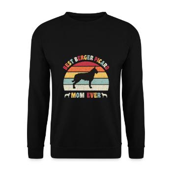 Meilleure maman Berger Picard jamais amateurs de chiens vintage - Sweat-shirt Unisexe - noir - Devant - Alina (178cm) & Michal (187cm)