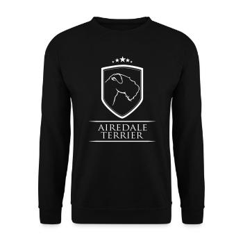 AIREDALE TERRIER COAT OF ARMS Motif pour chien Chiens Wilsigns - Sweat-shirt Unisexe - noir - Devant - Alina (178cm) & Michal (187cm)