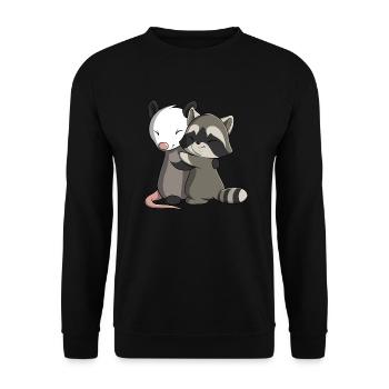 Opossum et raton laveur - Sweat-shirt Unisexe - noir - Devant - Alina (178cm) & Michal (187cm)