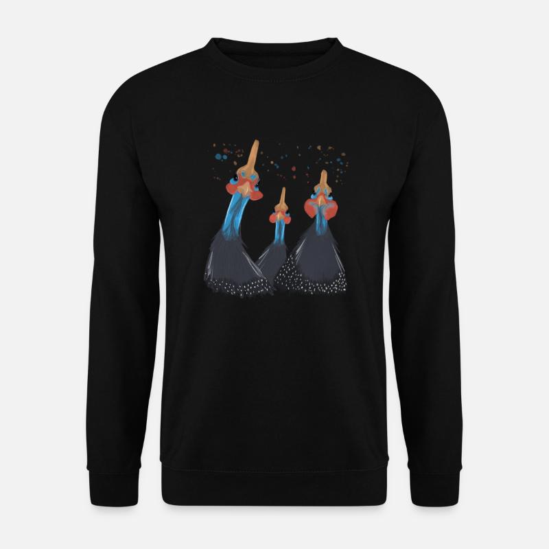 Trio Perlhühner - Unisex Pullover - Schwarz