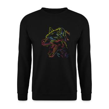 Colorful Strokes Hyena - Unisex Sweatshirt - black - Front - Alina (178cm) & Michal (187cm)