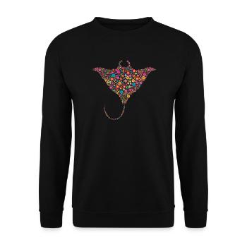 Blumen Manta Rochen Stachelrochen - Unisex Pullover - Schwarz - Vorne - Alina (178cm) & Michal (187cm)