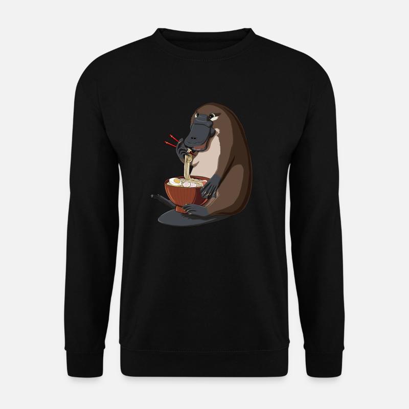 Platypus eats Japanese Ramen Noodles - Unisex Sweatshirt - black