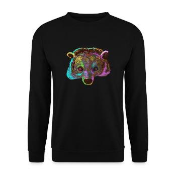 Splash Binturong Marderbär - Unisex Pullover - Schwarz - Vorne - Alina (178cm) & Michal (187cm)