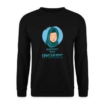 Support The Uyghurs China Uighur Uigurs - Sweat-shirt Unisexe - noir - Devant - Alina (178cm) & Michal (187cm)