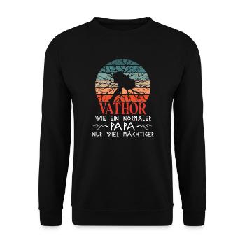 CHEMISE VATHOR PAPA POUR LA FÊTE DES PÈRES - Sweat-shirt Unisexe - noir - Devant - Alina (178cm) & Michal (187cm)