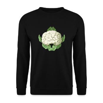 Fun Yoga Chou Légume Chou Chou Fleur - Sweat-shirt Unisexe - noir - Devant - Alina (178cm) & Michal (187cm)