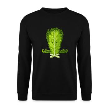 Funny Salad Meditating Lettuce - Unisex Sweatshirt - black - Front - Alina (178cm) & Michal (187cm)