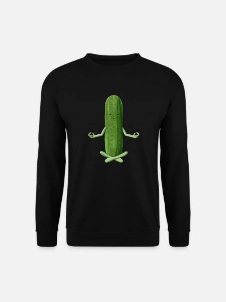 Lustiges Yoga Gemüse Meditierende Gurke - Unisex Pullover - Schwarz
