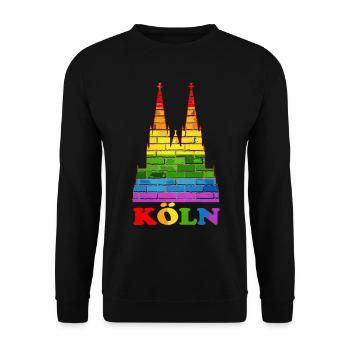 LGBT Köln Gay Pride - Unisex Pullover - Schwarz - Vorne - Alina (178cm) & Michal (187cm)
