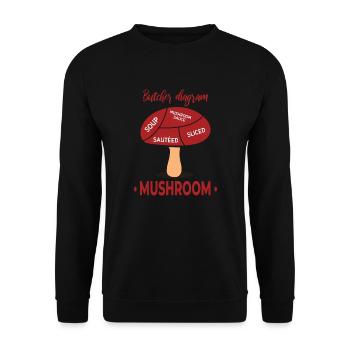 DIAGRAMME DU BOUCHER DE CHAMPIGNONS - Sweat-shirt Unisexe - noir - Devant - Alina (178cm) & Michal (187cm)