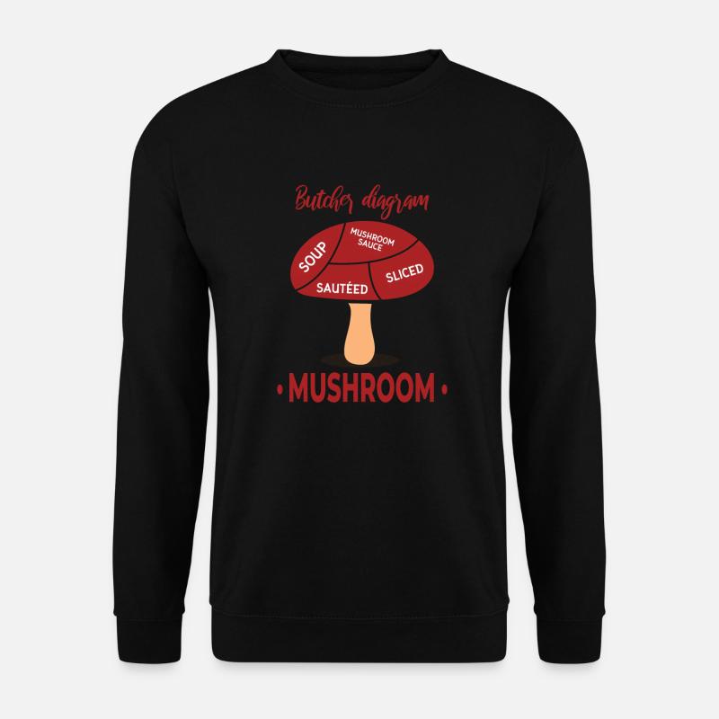 MUSHROOM BUTCHER DIAGRAM - Unisex Pullover - Schwarz