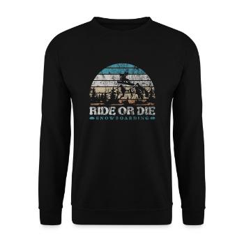 RIDE OR DIE SNOWBOARDING - Unisex Pullover - Schwarz - Vorne - Alina (178cm) & Michal (187cm)