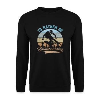 I'D RATHER BE SNOWBOARDING - Unisex Pullover - Schwarz - Vorne - Alina (178cm) & Michal (187cm)