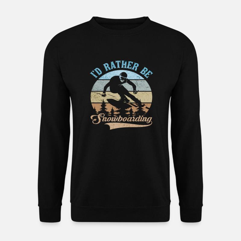I'D RATHER BE SNOWBOARDING - Unisex Pullover - Schwarz