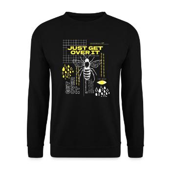 JUST GET OVER IT BIENENLIEBHABER KUNST DESIGN - Unisex Pullover - Schwarz - Vorne - Alina (178cm) & Michal (187cm)